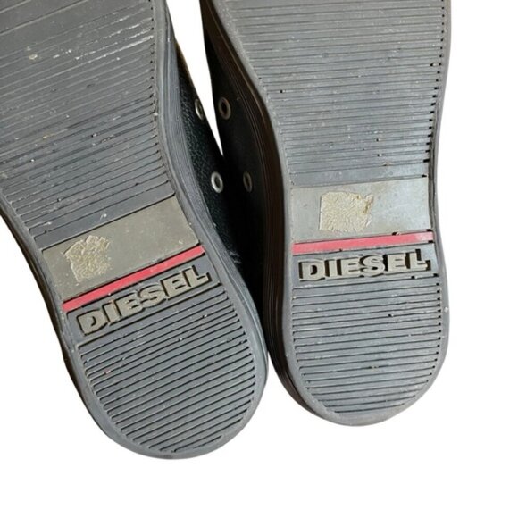 Diesel Industry Nostalgia Leather Sneakers Black US 9 Y2K - Picture 16 of 16